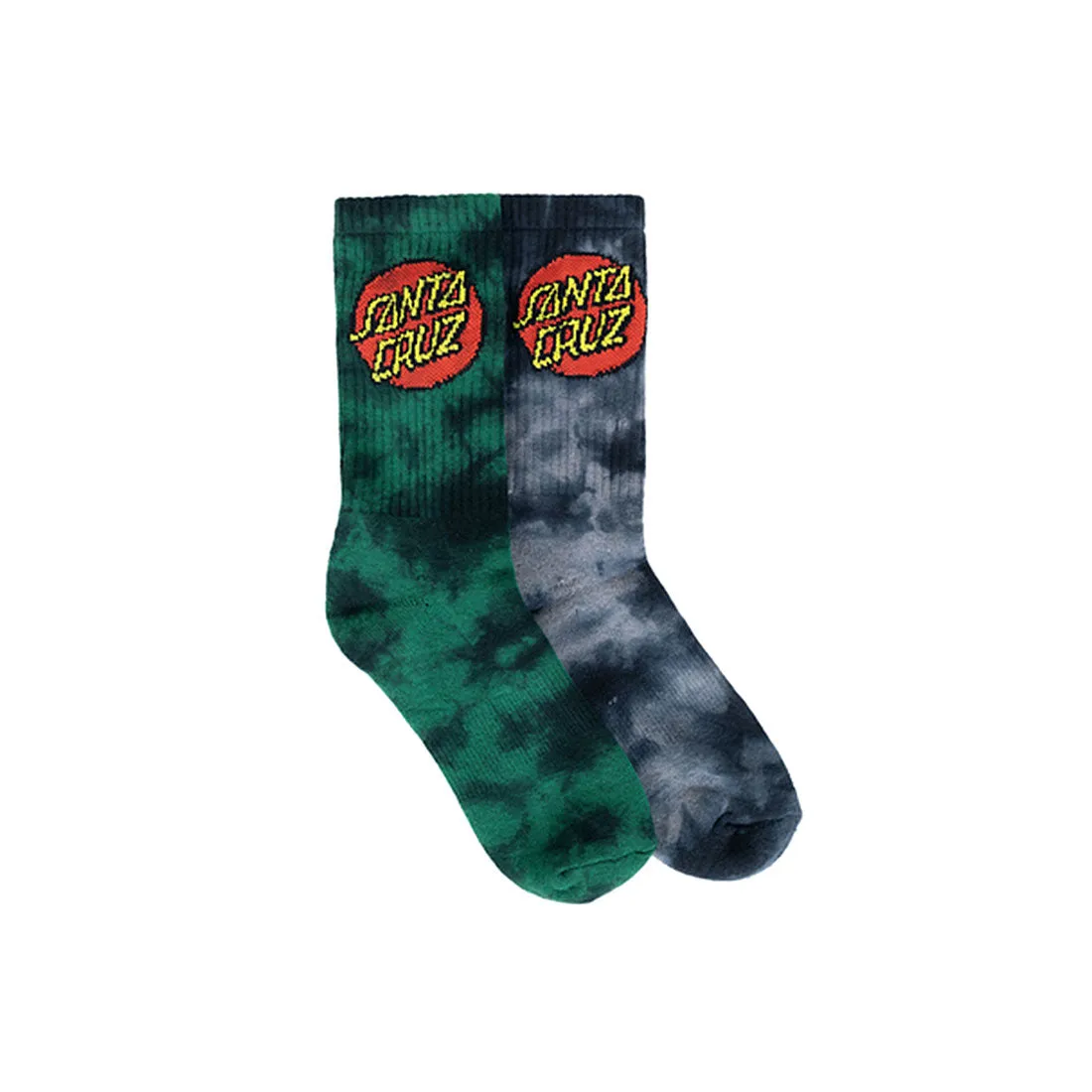 Santa Cruz Youth Crew Socks 2pk - Classic Dot Tie Dye