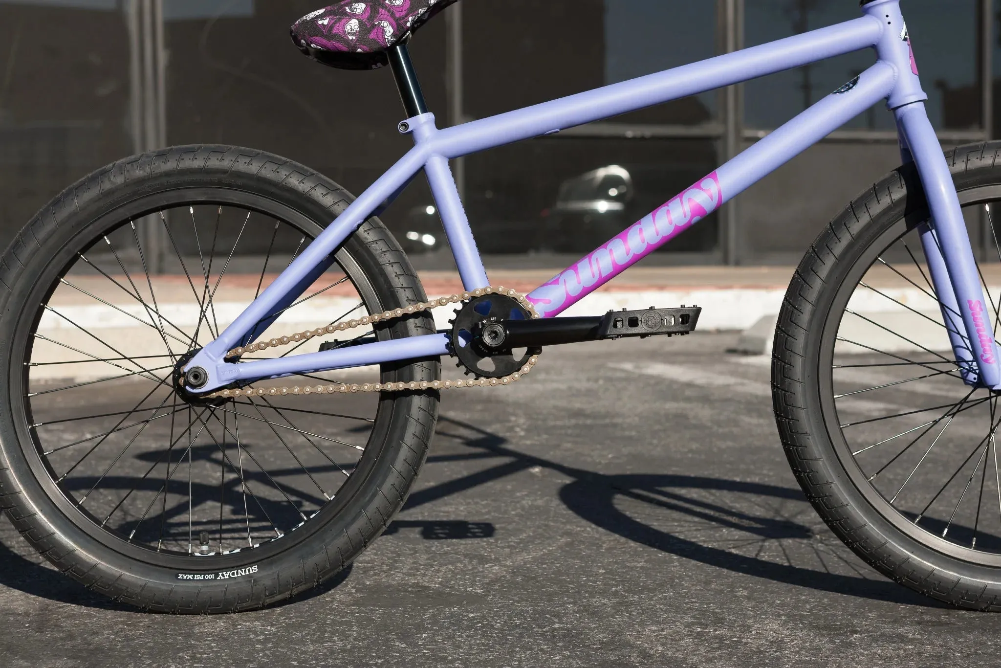 Sunday 2023 Street Sweeper Jake Seeley Signature 20.75″ Complete BMX Bike - Matte Blue Lavender (LHD)