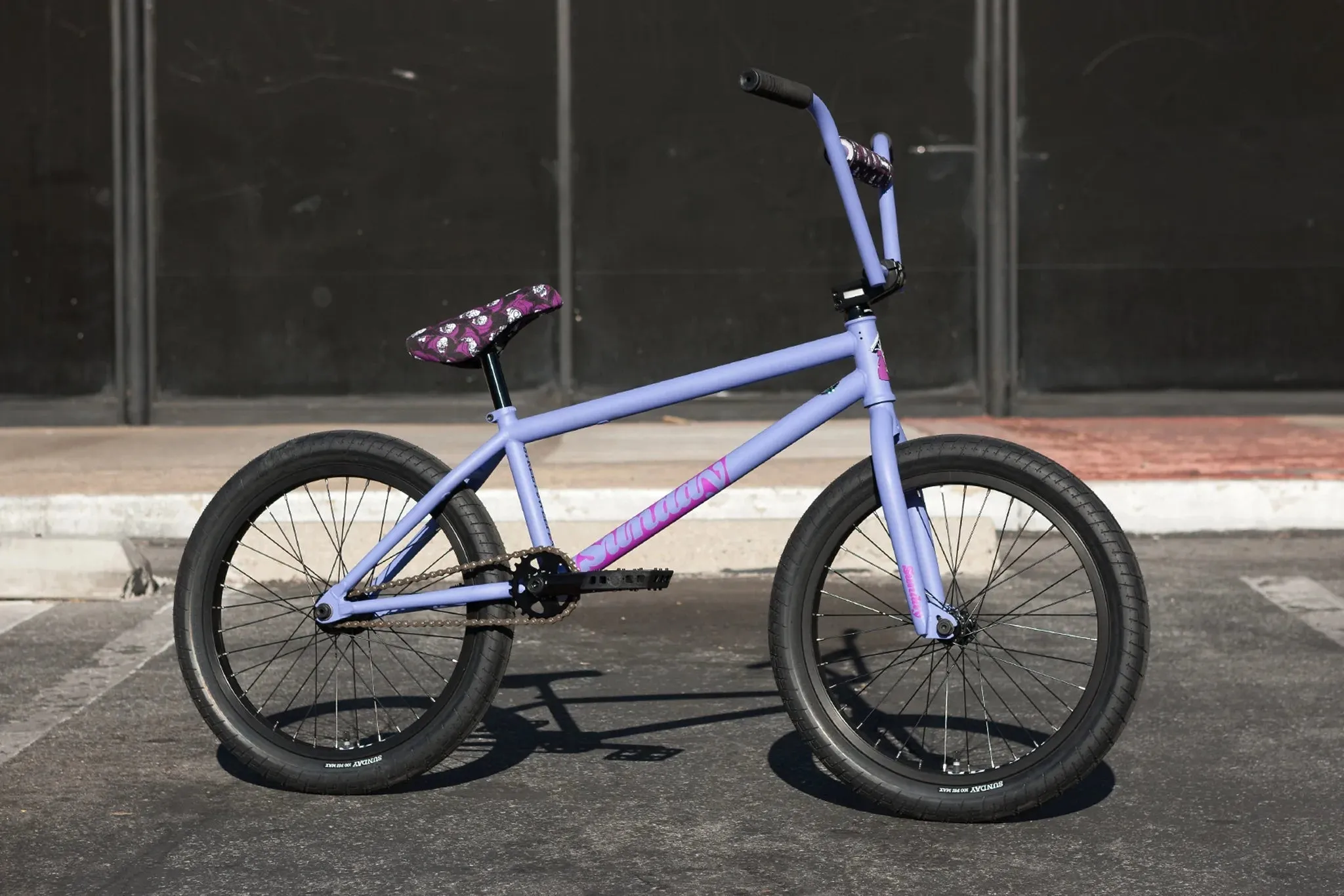 Sunday 2023 Street Sweeper Jake Seeley Signature 20.75″ Complete BMX Bike - Matte Blue Lavender (LHD)