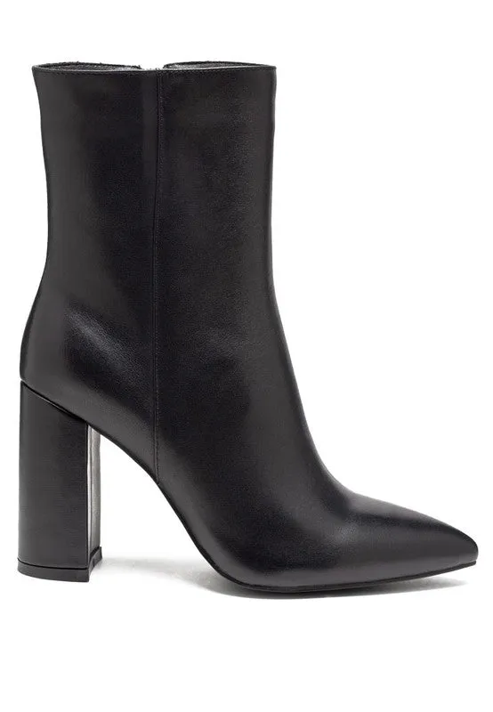 TEEK - MARGEN ANKLE-HIGH POINTED TOE BLOCK HEELED BOOT