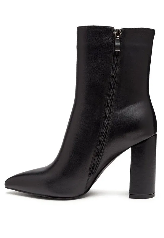 TEEK - MARGEN ANKLE-HIGH POINTED TOE BLOCK HEELED BOOT