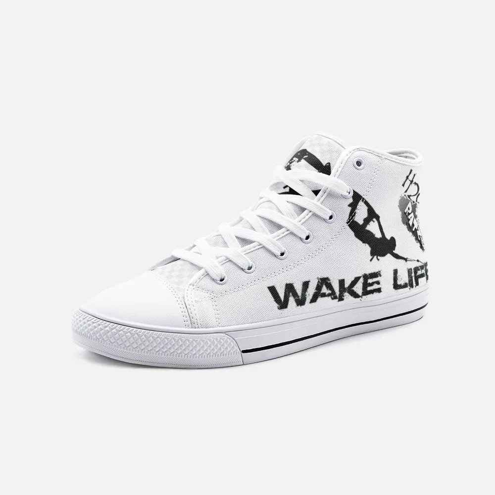 Unisex B/W H2OratZ Wake Life High Top Canvas Shoes