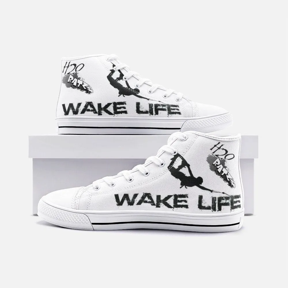 Unisex B/W H2OratZ Wake Life High Top Canvas Shoes