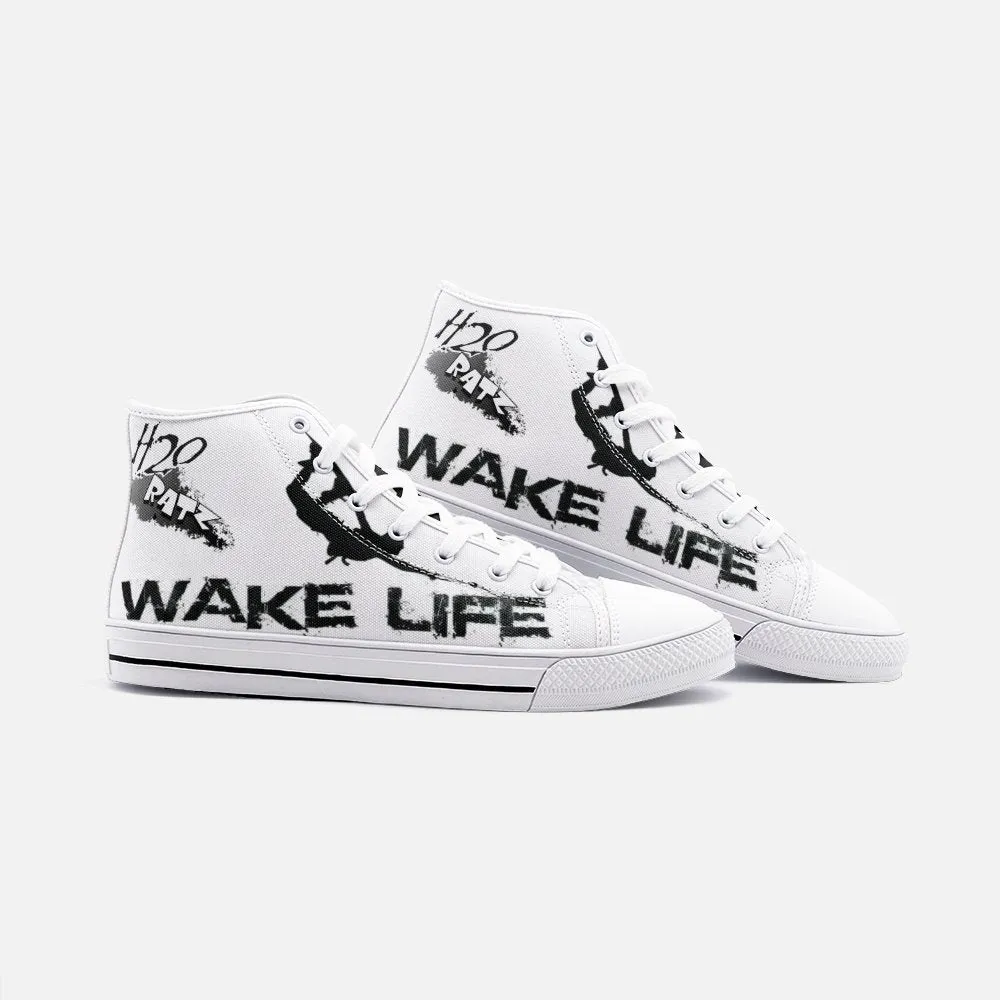 Unisex B/W H2OratZ Wake Life High Top Canvas Shoes