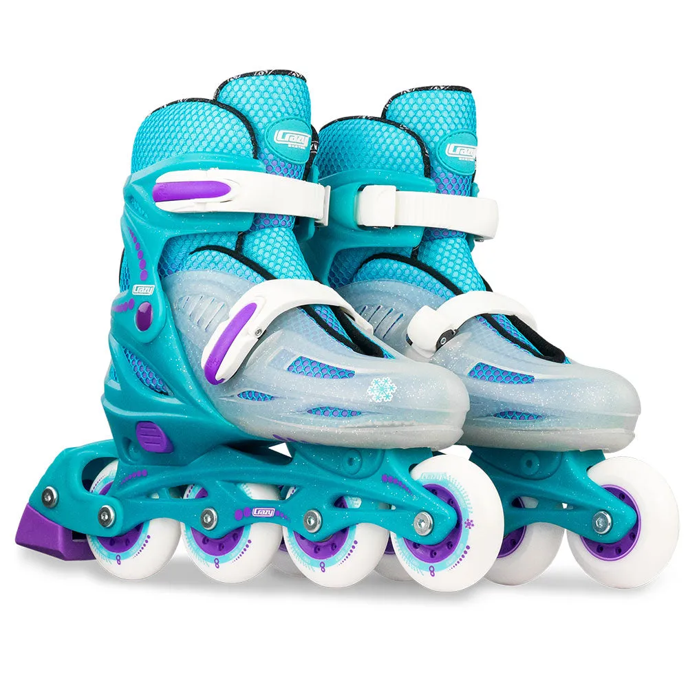 Warehouse Deal | 148 Teal Glitter - Size Adjustable Inline Skates