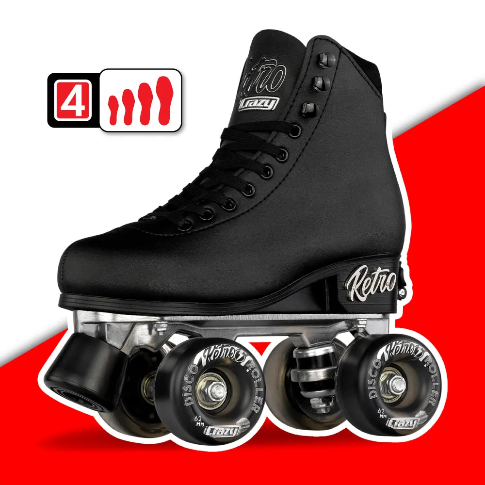 Warehouse Deal | RETRO Black - Size Adjustable Roller Skates