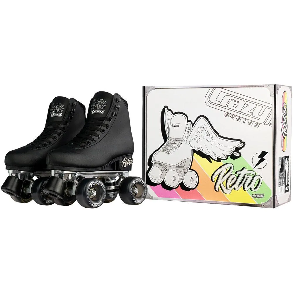 Warehouse Deal | RETRO Black - Size Adjustable Roller Skates