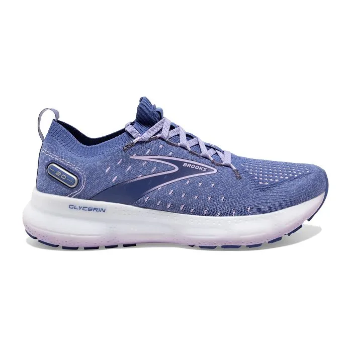 Womens Brooks Running Glycerin Stealthfit 20 in Blue/Pastel Lilac/White